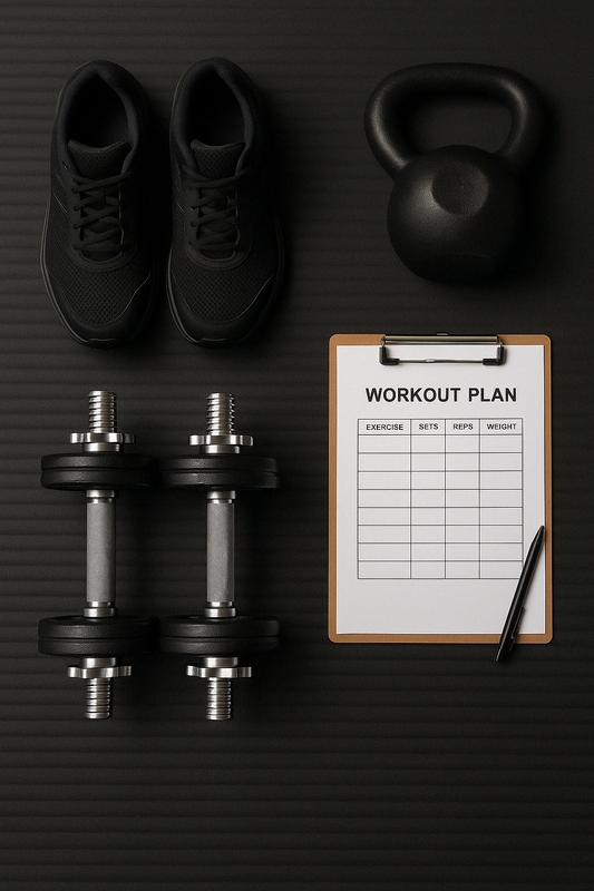 Yeni başlayanlar için fitness rehberi konsepti – Beginner’s fitness guide concept (home & gym workout)