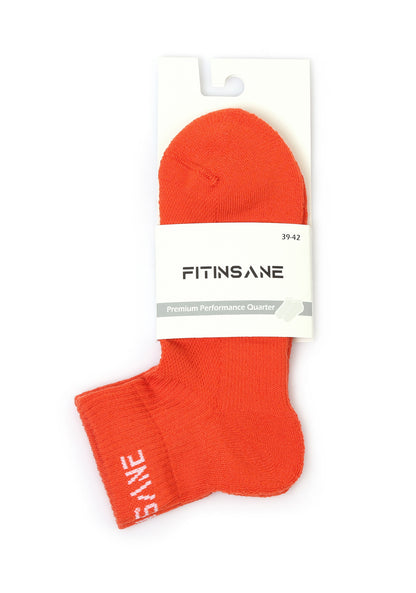 Premium Performance Quarter Trainer Sports Socks 2-Pack (Blue-Orange)