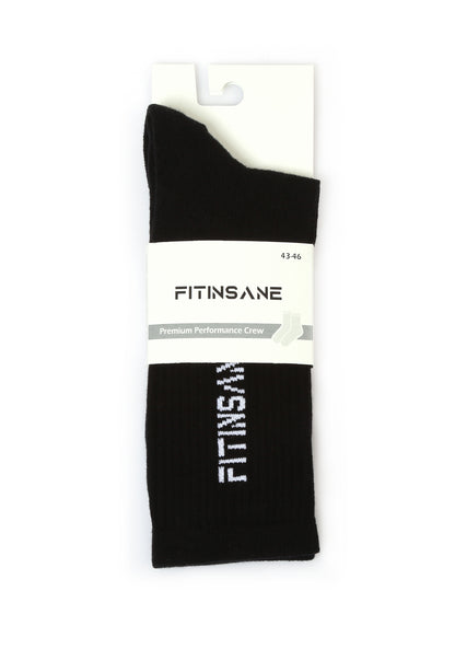 Premium Performance Crew Unisex Sports Socks - Black