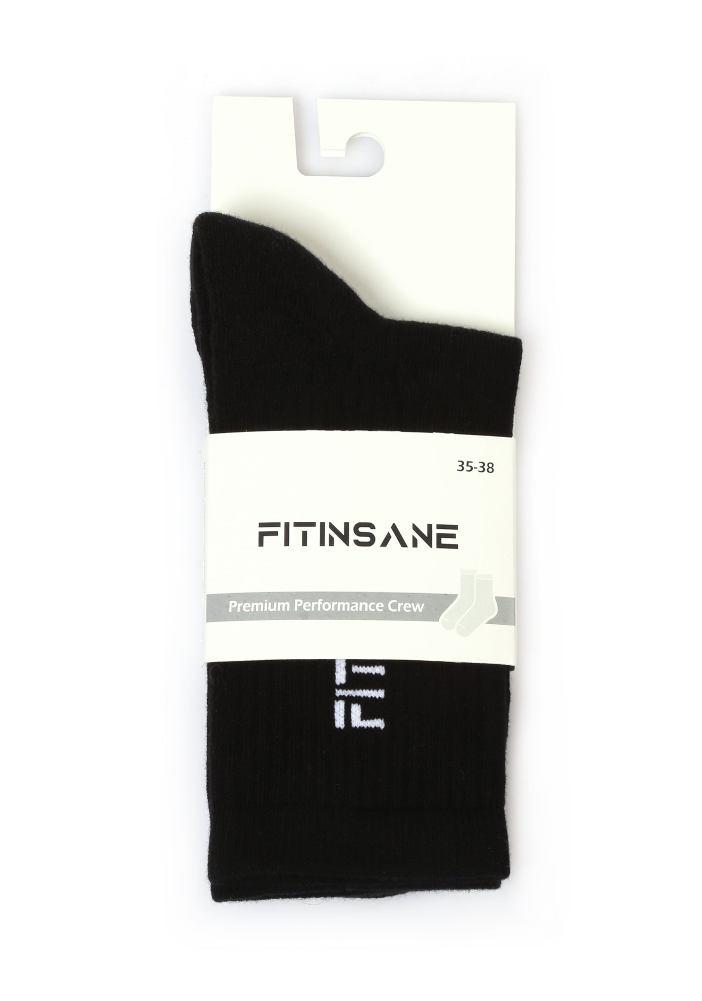 Premium Performance Crew Unisex Sports Socks - Black