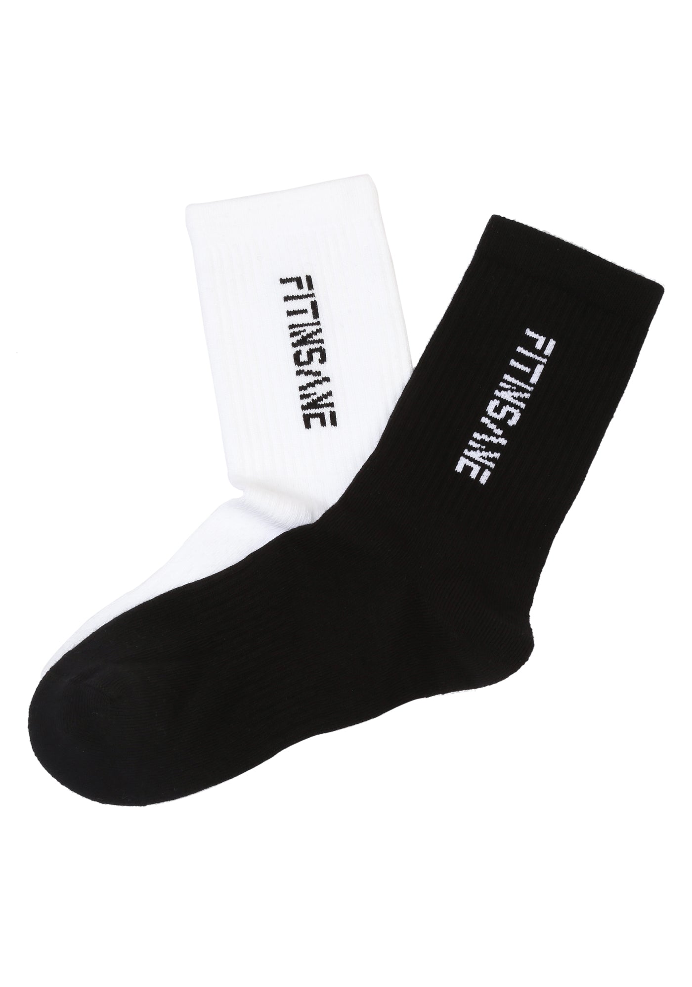 Fitinsane Siyah ve Beyaz Crew Çorap – üst üste yumuşak pamuklu yapı