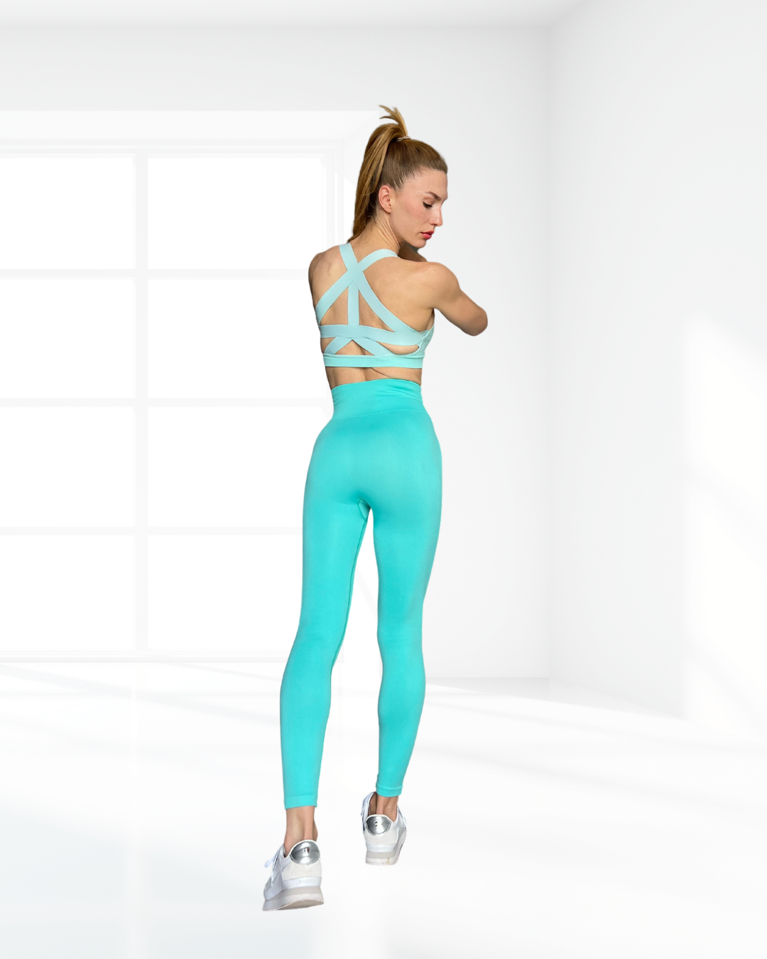 High-Waist Seamless Sculpting Leggings - Mint | Stretchy & Body-Shaping