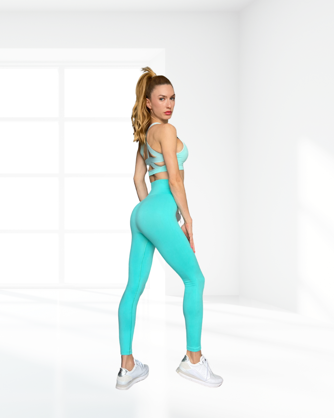 High-Waist Seamless Sculpting Leggings - Mint | Stretchy & Body-Shaping