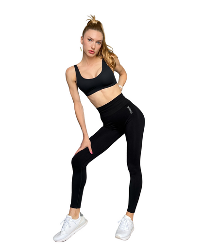 High-Waist Seamless Sculpting Leggings - Black | Stretchy & Body-Shaping